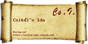 Csikós Ida névjegykártya